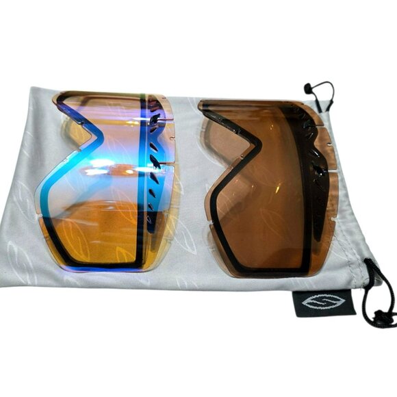 2 Smith Fuse Replacement Goggle Lens Ski Snowboard Amber Black Blue Cleaning Bag - Picture 3 of 11